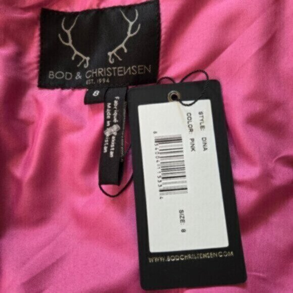 NWT Bod & Christensen Dina Pink Leather Midi Dress - Picture 11 of 11